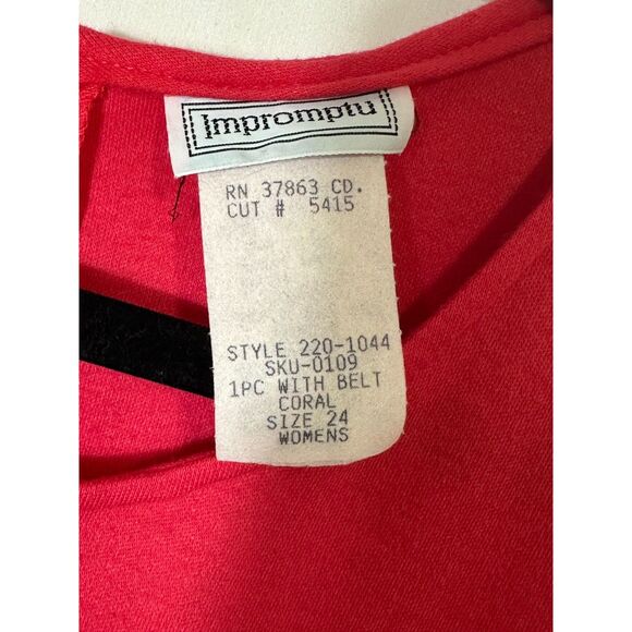 Impromptu Women's Vintage Jersey Knit Plus Size Dress Size 24 With Pockets - Picture 3 of 5